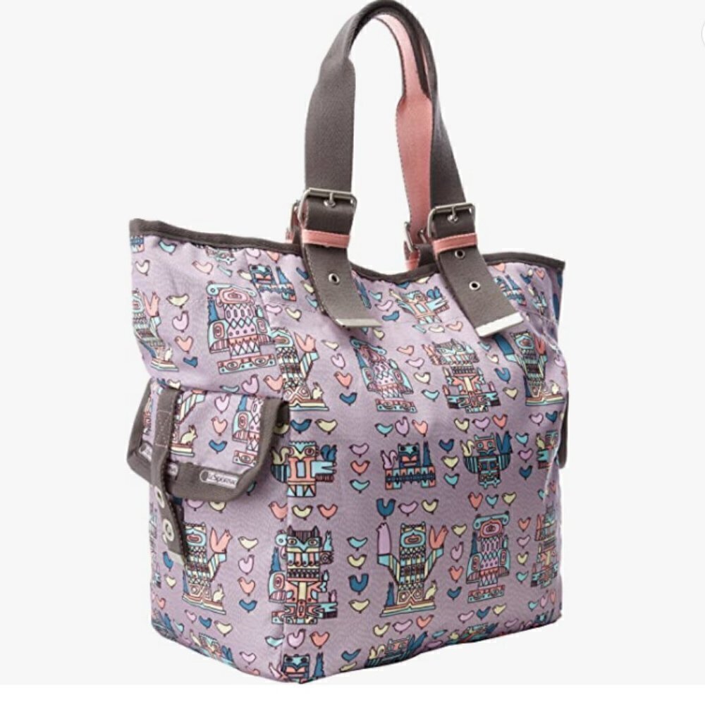 LeSportsac Artist in Residence tiki print Shoulder Bag purple Triple tote